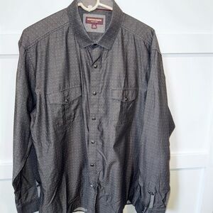 Johnston & Murphy Charcoal Button-Up Shirt